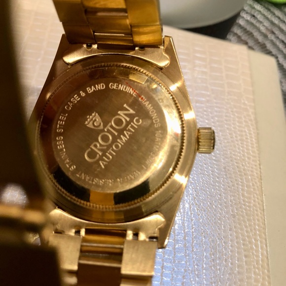 {SOLD ON MERCARI} Croton Presidential Automatic Diamond Date MOP Unisex Watch - Picture 7 of 9